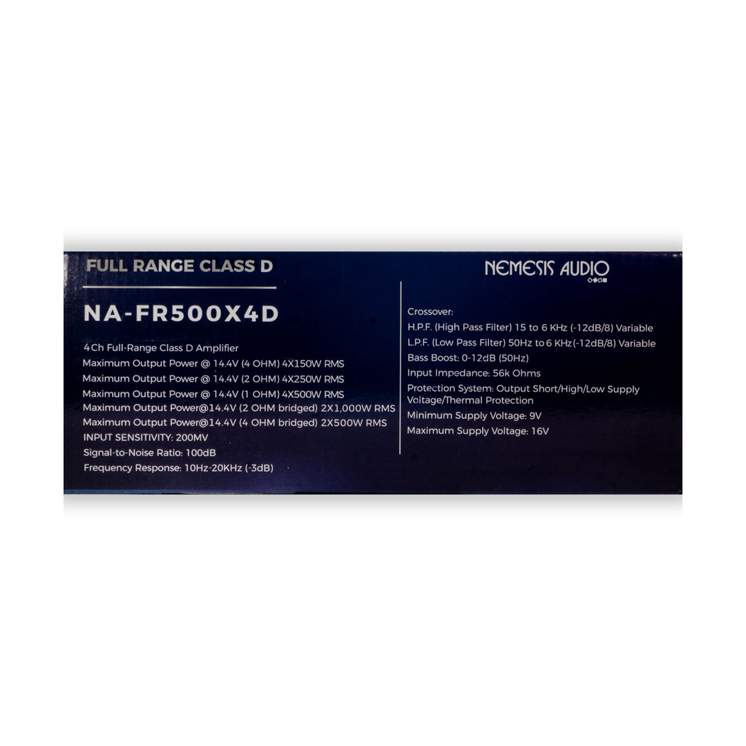 Nemesis Audio - NA-FR500X4D - Full-Range Class D 4-Channel Car Amplifier 2000 W image 2