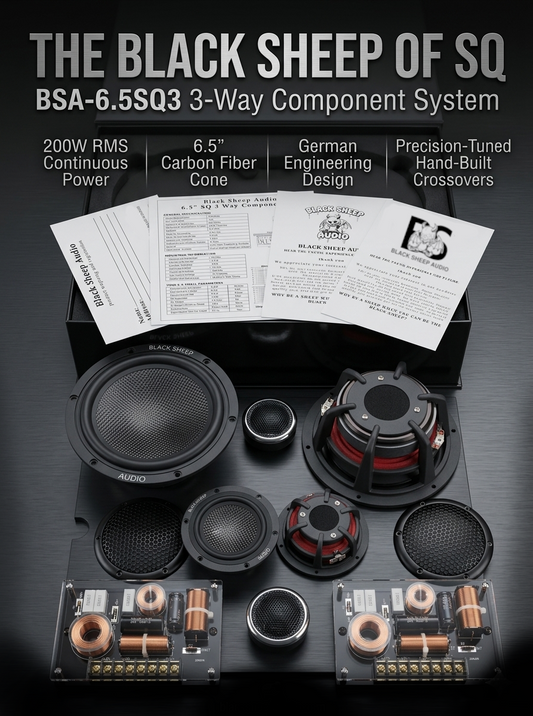 Black Sheep Audio | BSA-6.5SQ3 | 6.5" Carbon Fiber Series 3 way | 200w Rms