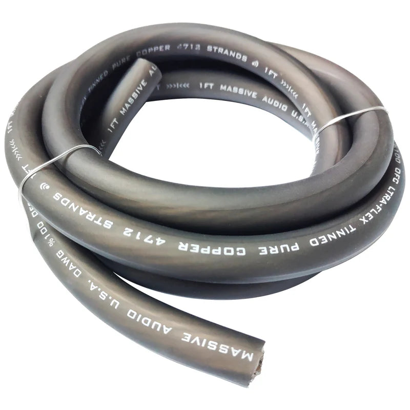 Massive Audio - P0-50G - 0 AWG 50 Foot Grey 100% OFC Silver Tinned wire image 2
