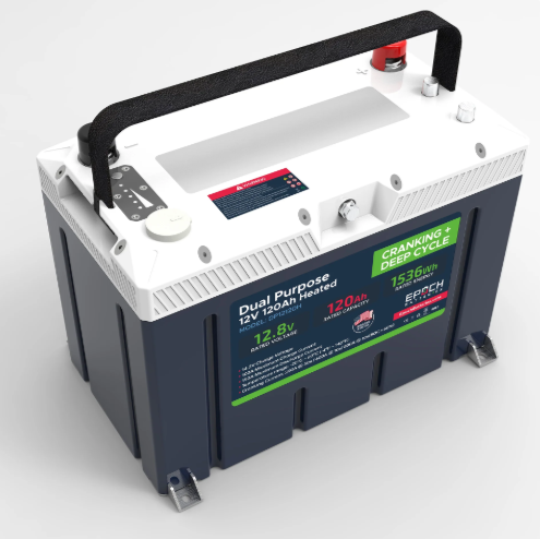 Epoch Batteries - DP12120H -12V 120Ah LiFePO4 Cranking & Deep Cycle Lithium Dual image 0