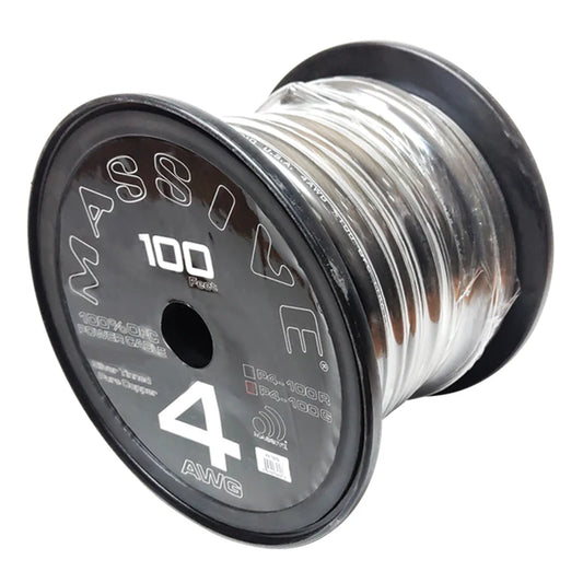 Massive Audio -P4-100G - 4 AWG 100 Foot Grey 100% Copper Oxygen Free Silv image 0