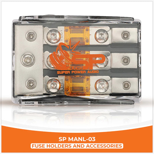 SP Audio - SP MAN 03  - FUSEHOLDER 1x0Ga+2x4GA IN + 3x8 GA OUT image 0