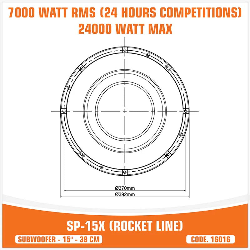 SP Audio - SP-15X (ROCKET LINE SUBWOOFER) 15" 7000w Rms- 24000 WATT (UNIT PRICE) image 7