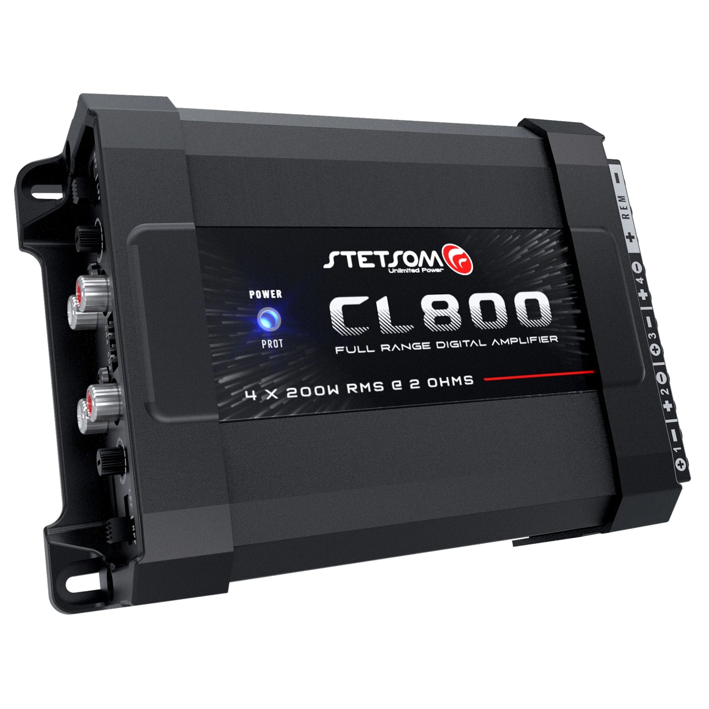 Stetsom  | CL 800.4 | 2 Ohms | Full Range Amp | 4 Ch | RCA & High Input | 800W RMS