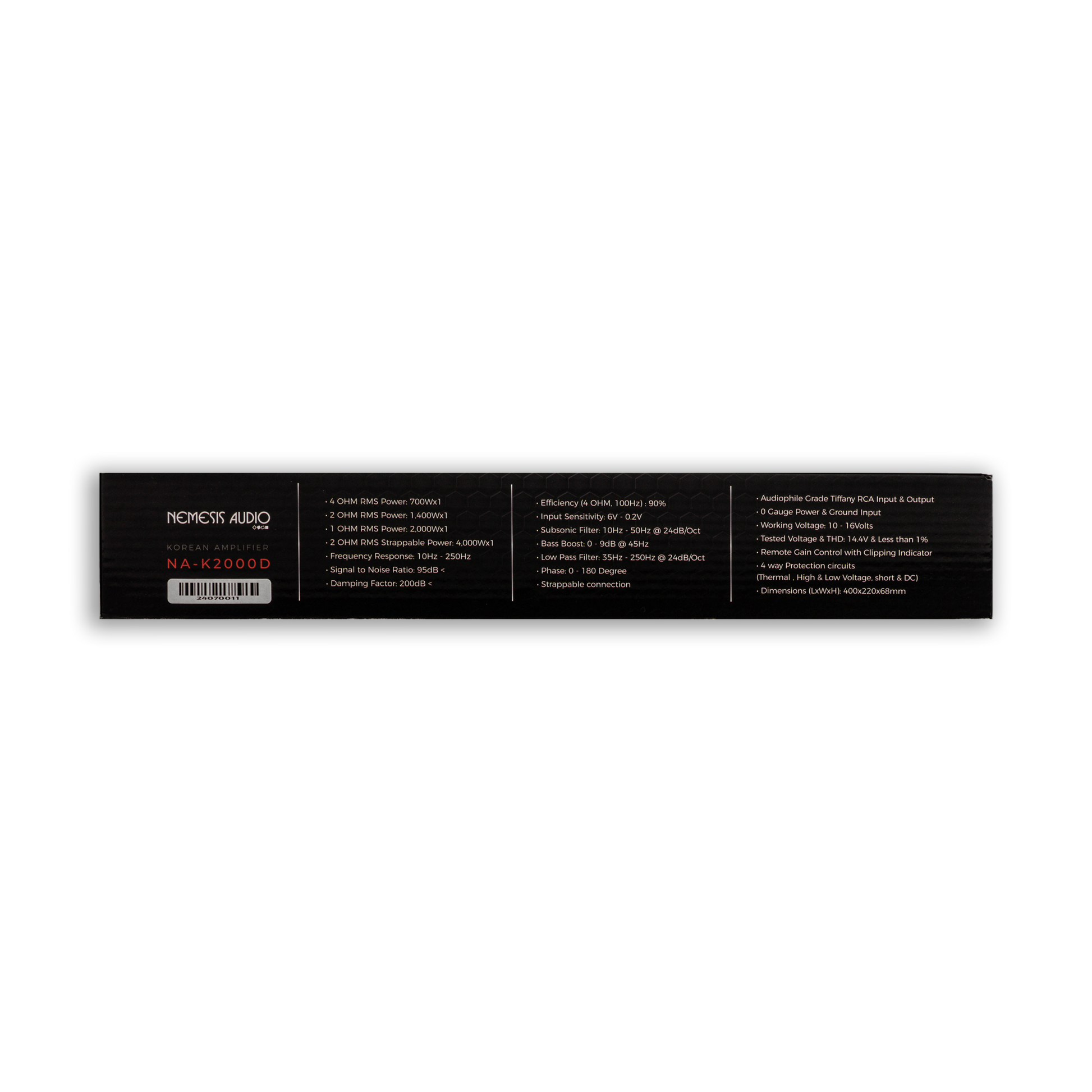 Nemesis Audio-NA-K2000D 2000W @ 1-Ohm Class D 1-Channel Mono Made In Korea image 5