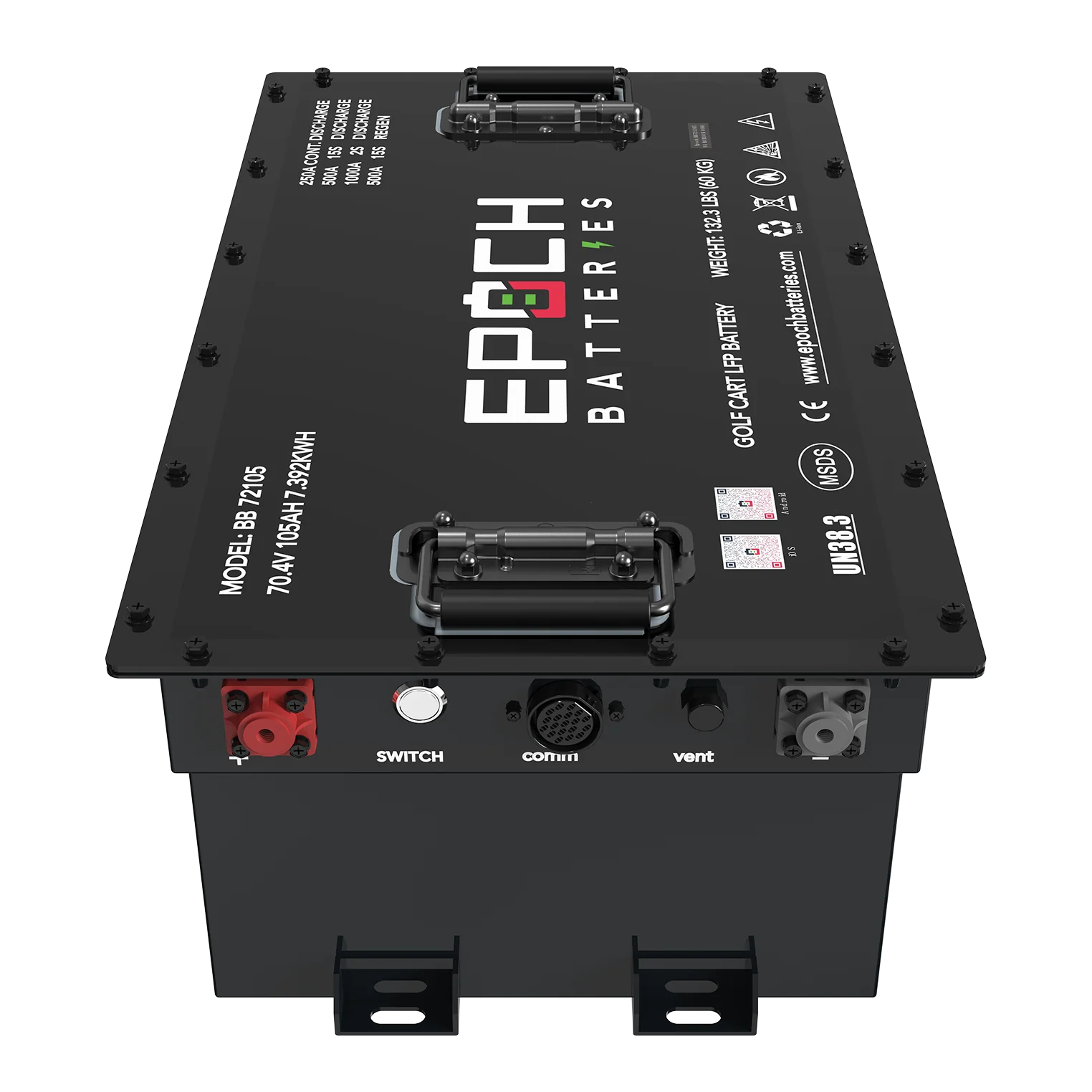 Epoch Batteries-  70.4V (72V) 105ah -  LiFePO4 Golf Cart Batt - Complete kit image 3