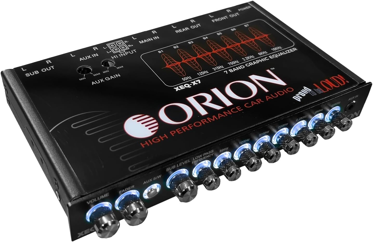 Orion - XEQ-X7  - 7-Band Graphic Equalizer with Front 3.5mm AUX Inpu image 1