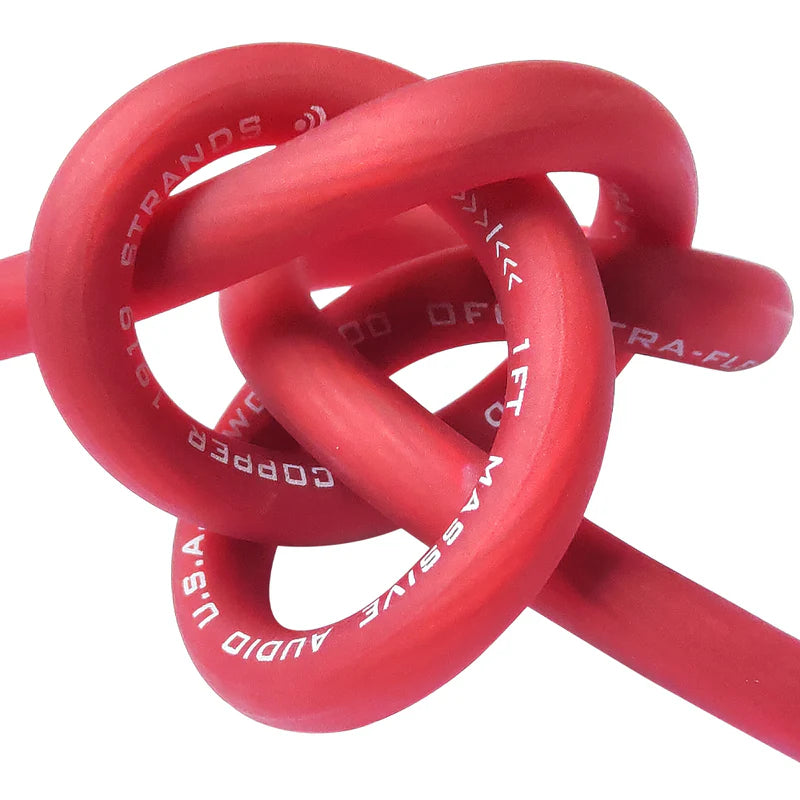 Massive Audio - P0-50R - 0 AWG 50 Foot RED 100% OFC Silver Tinned wire image 1