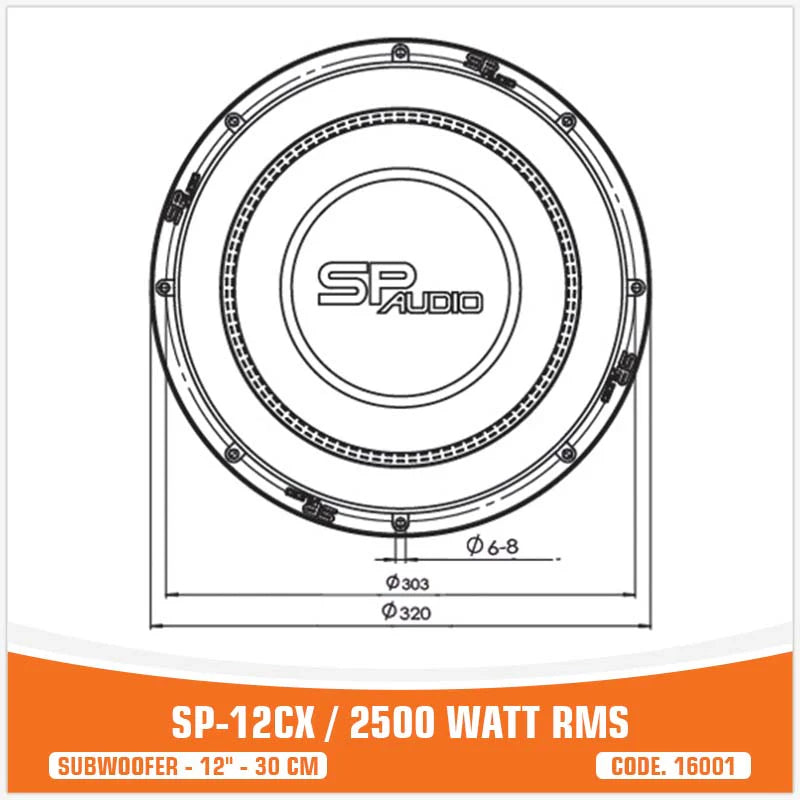 SP Audio - SP 12CX SUBWOOFER 12"/30CM 2500W RMS image 7