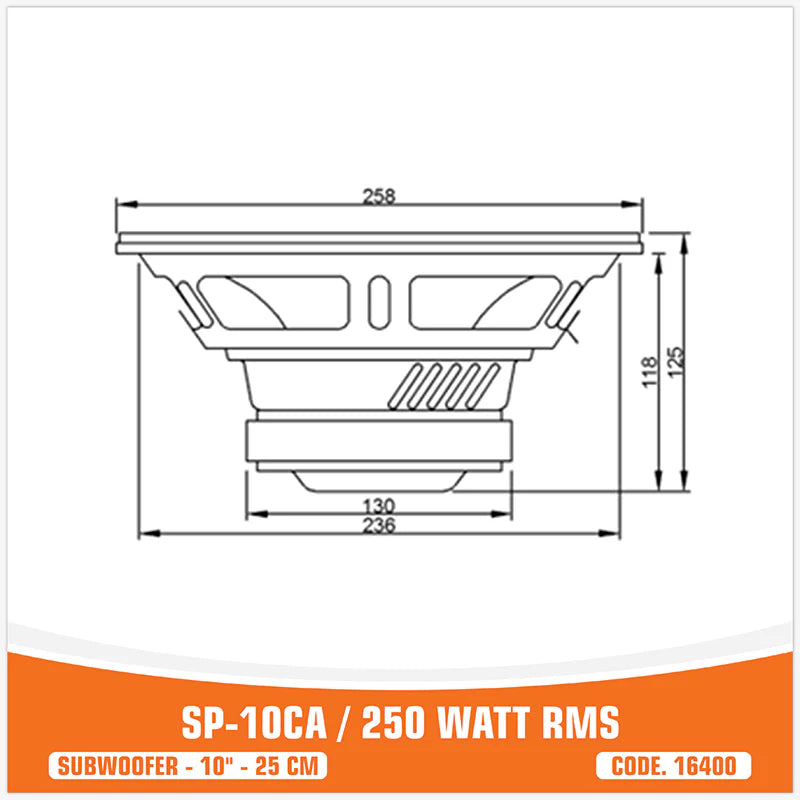 SP Audio - SP 10CA ENTRY LEVEL SUBWOOFER 10"/25CM 250W RMS image 8