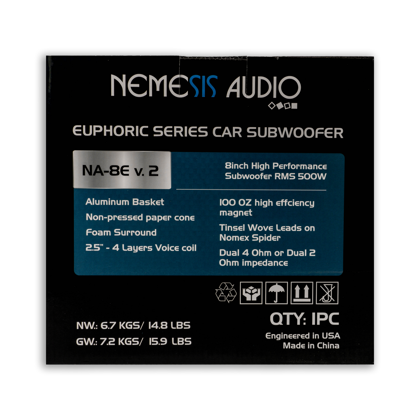 Nemesis Audio - NA-8E V.2 - 8″ High Performance 500W RMS Dual Voice Coil image 2