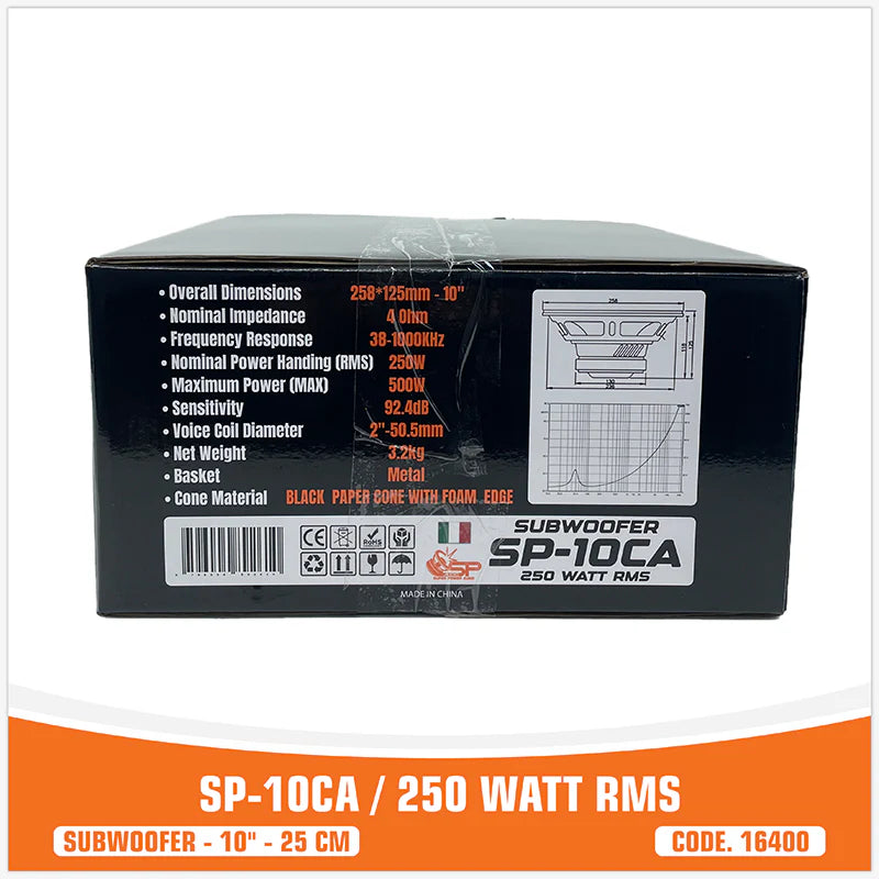 SP Audio - SP 10CA ENTRY LEVEL SUBWOOFER 10"/25CM 250W RMS image 4