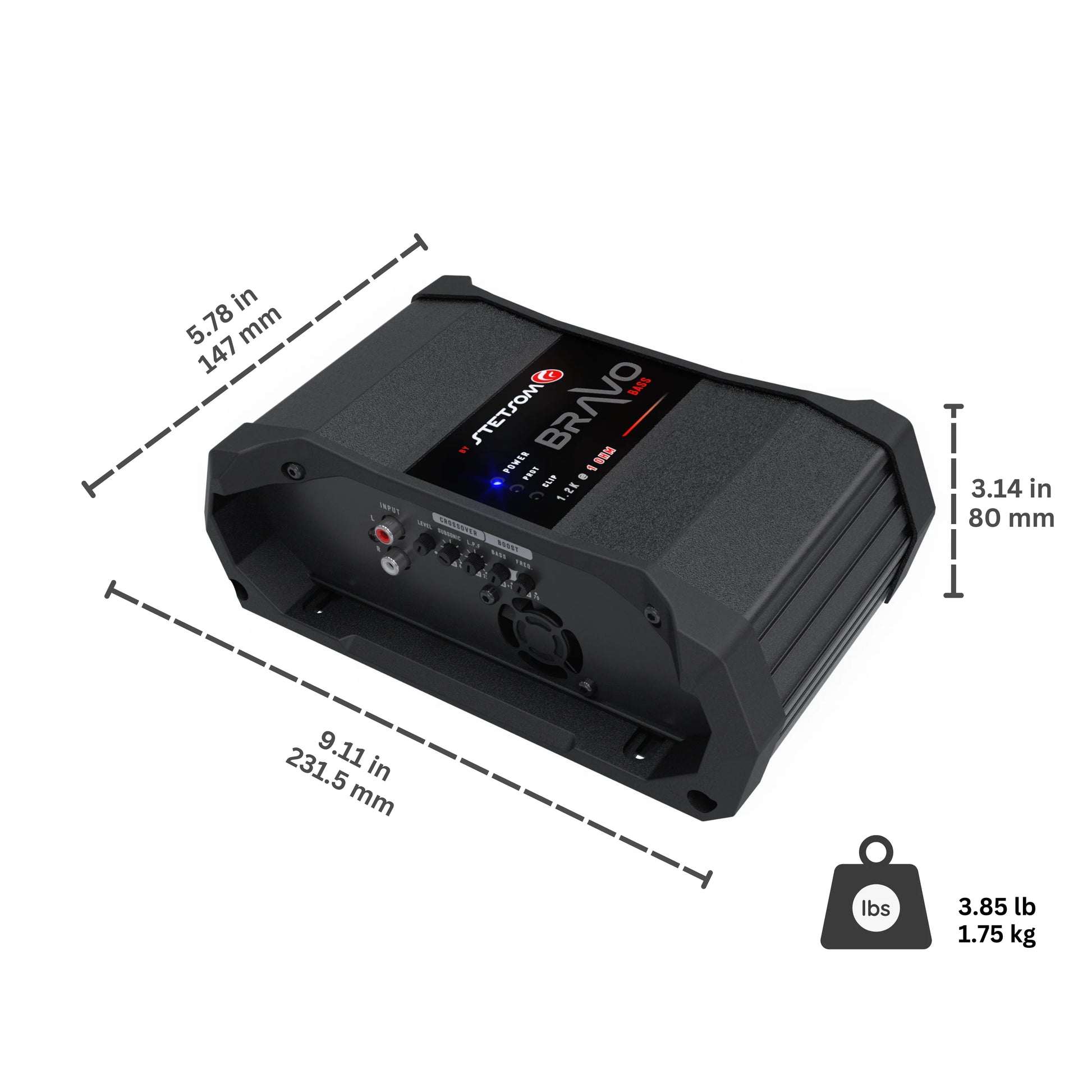 Stetsom  - BRAVO BASS 1.2k  - Digital Sub Amp Mono 1 Ch Class D 1200w RMS image 5
