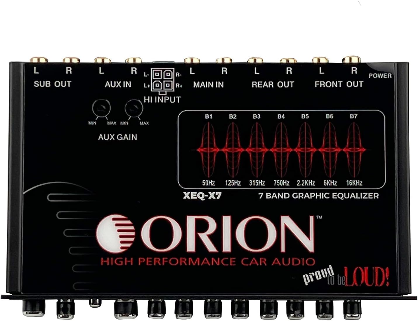 Orion - XEQ-X7  - 7-Band Graphic Equalizer with Front 3.5mm AUX Inpu image 6