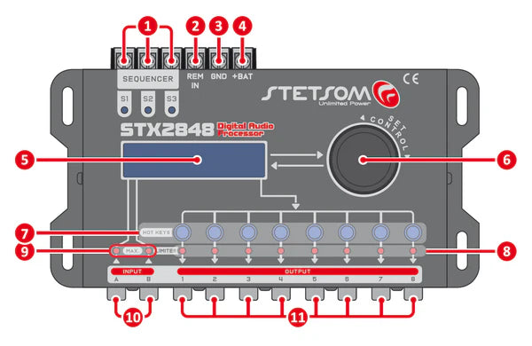 Stetsom  - STX 2848 DSP Crossover & Equalizer 8 Ch Full Digital Signal Processor image 6