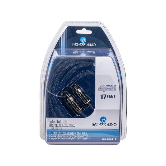 Nemesis Audio | NM-RCA417 | 17ft | 4CH | Triple Shielded RCA Cable