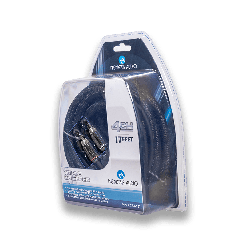 Nemesis Audio | NM-RCA417 | 17ft | 4CH | Triple Shielded RCA Cable
