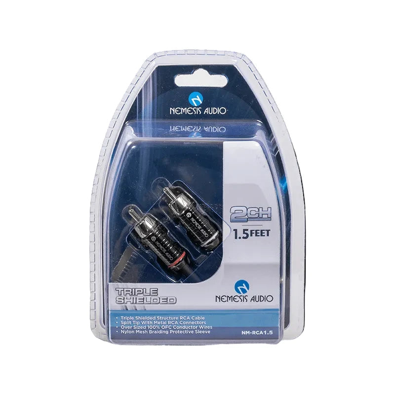 Nemesis | NM-RCA1.5 | 1.5ft | 2CH | Triple Shielded RCA Cable