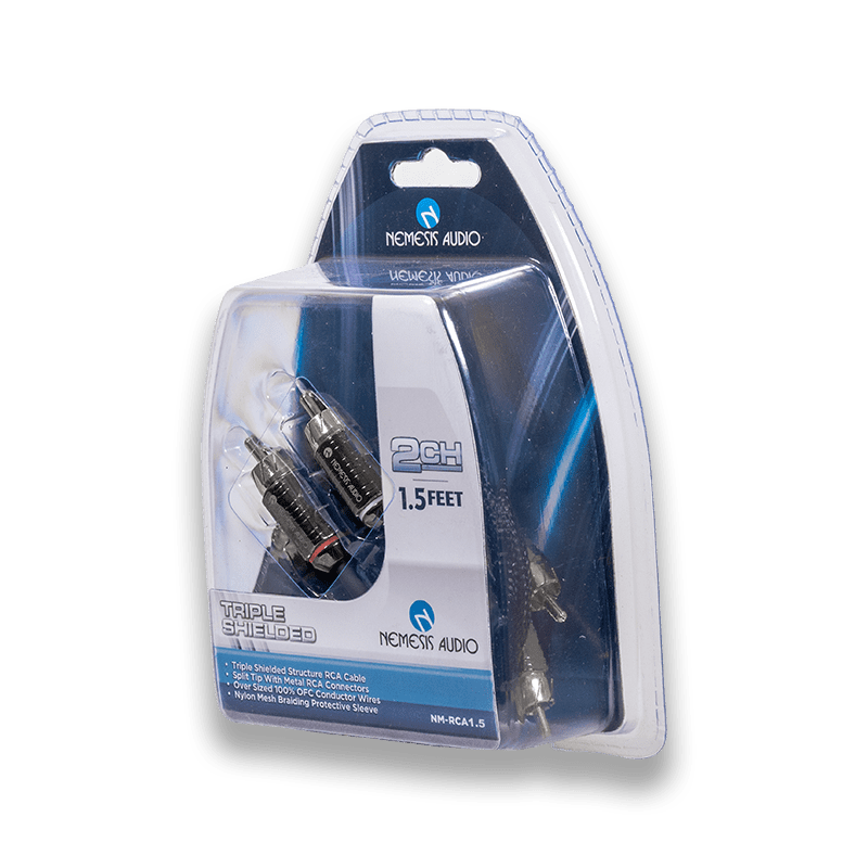 Nemesis Audio | NM-RCA1.5 | 1.5ft | 2CH Triple Shielded RCA Cable