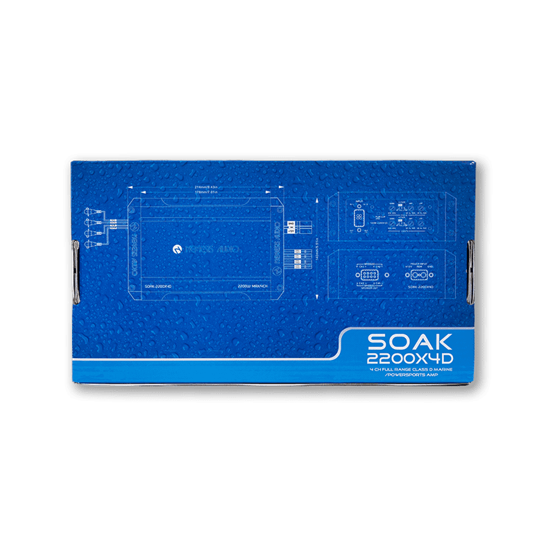 Nemesis Audio | SOAK-2200X4D | 2200W Max | Waterproof 4-CH Marine Amp