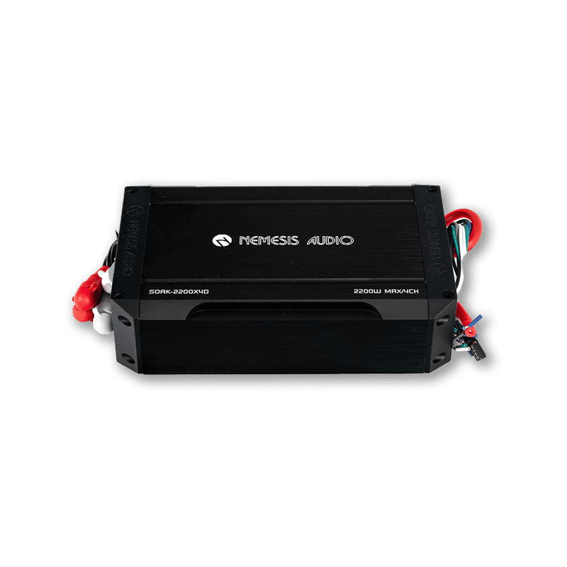 Nemesis Audio | SOAK-2200X4D | 2200W Max | Waterproof 4-CH Marine Amp