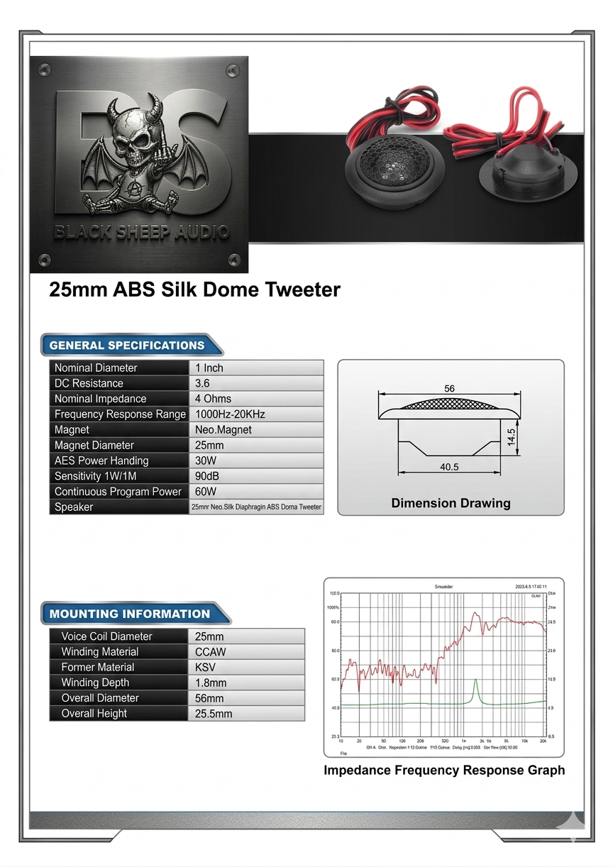 Black Sheep Audio | BSA-T1.0 | 1" Tweeter