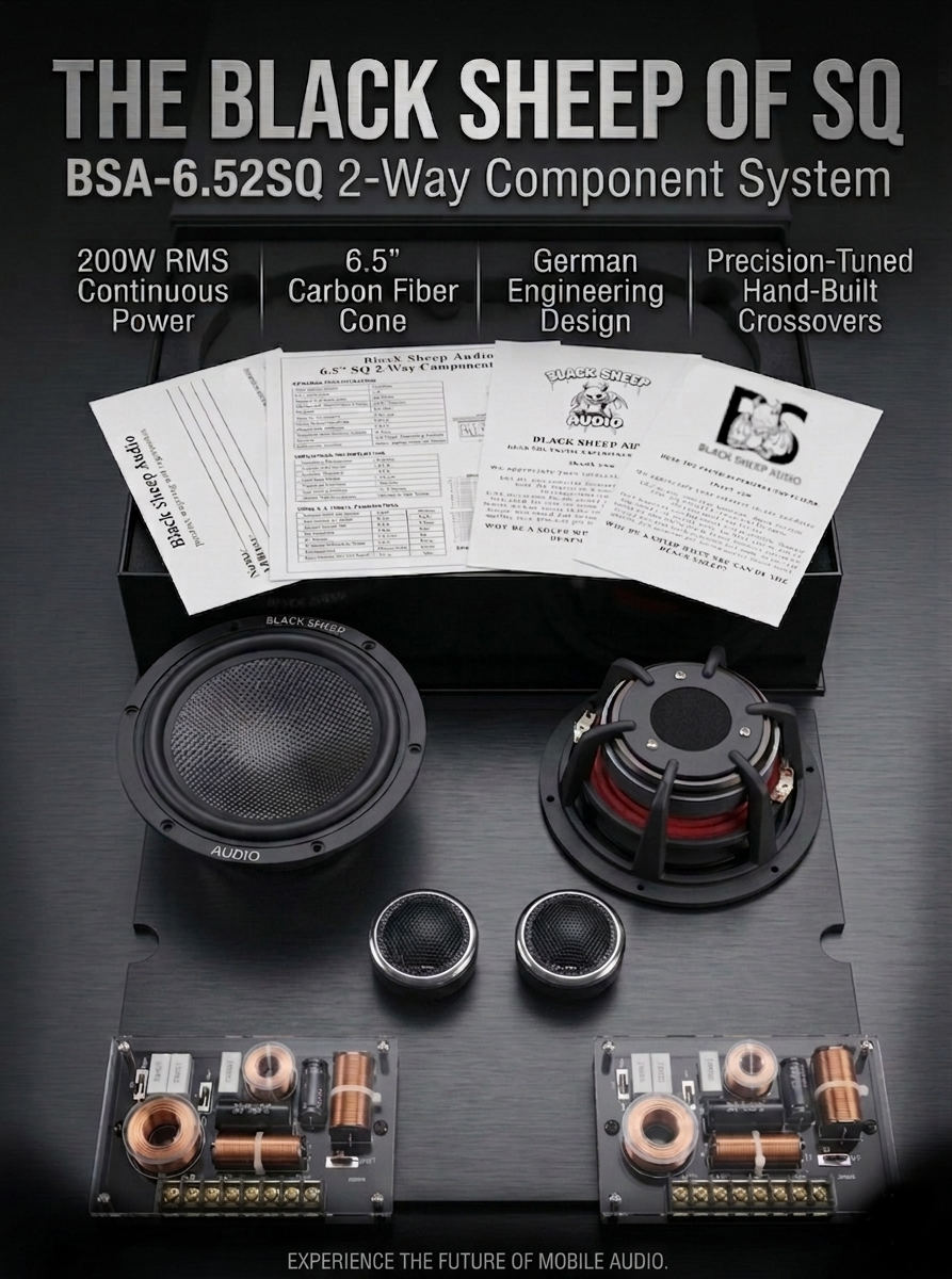 Black Sheep Audio | BSA-6.52SQ | 6.5" SQ 2 Way Kit | 200w Rms
