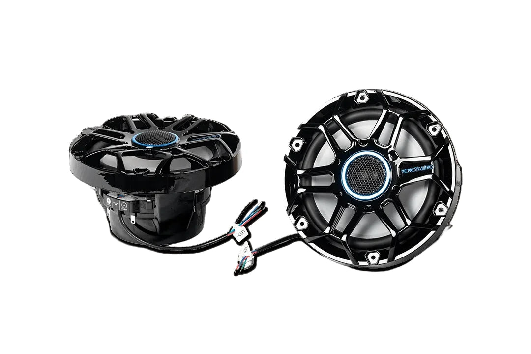 Nemesis Audio - SOAK-65 - 6.5″ 2-way marine (boat) speakers, 200W RMS / 400W peak. IP65 water-resistant with RGB lights.