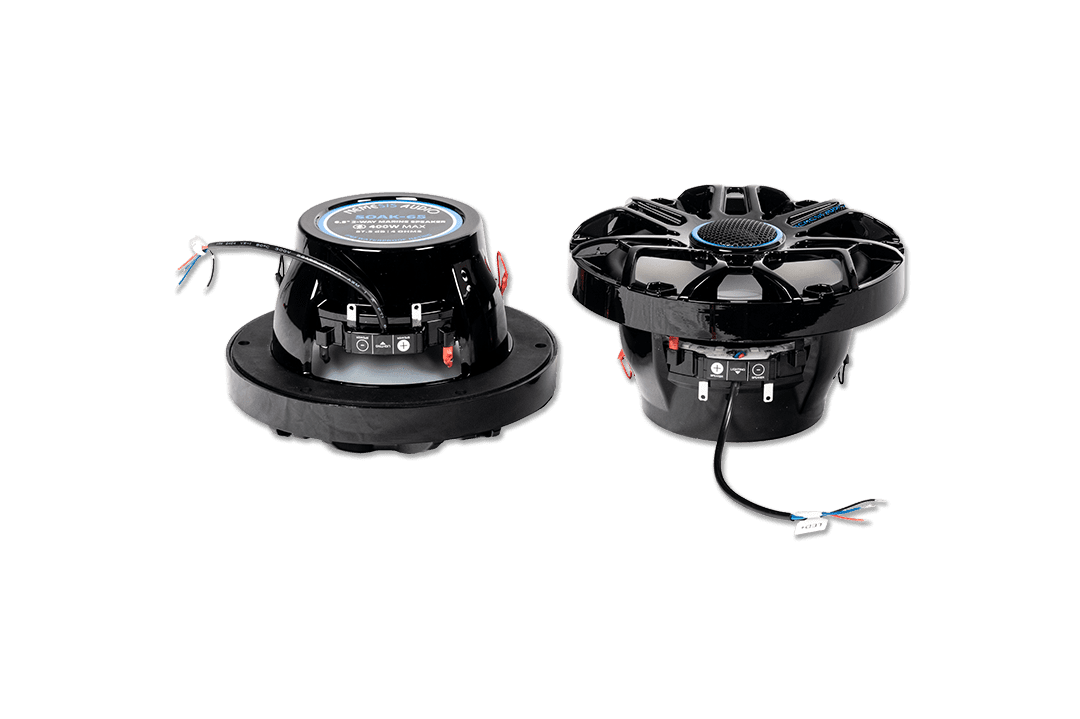 Nemesis Audio - SOAK-65 - 6.5″ 2-way marine (boat) speakers, 200W RMS / 400W peak. IP65 water-resistant with RGB lights.