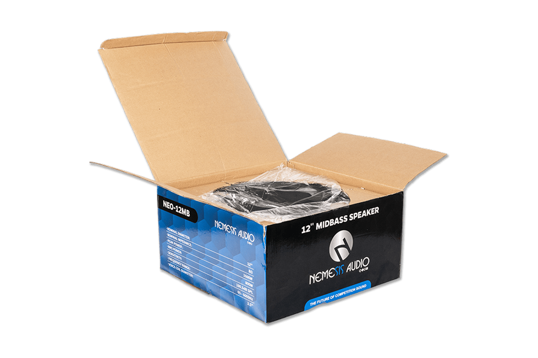 Nemesis Audio - NEO-12MB - 12″ midbass, 800W RMS. Efficient build with powerful low-mid output.