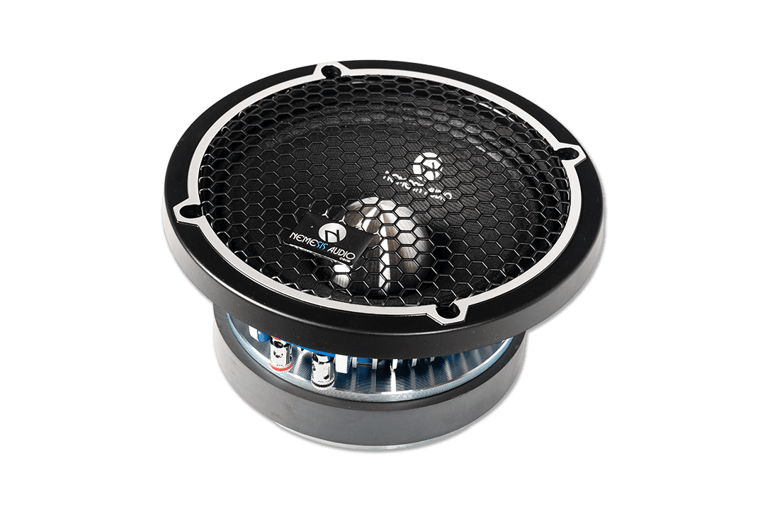 Nemesis Audio - COL-65MR 6.5″ midrange, 300W RMS / 600W peak. Compact size, 97dB sensitivity, delivers crisp mid frequencies.