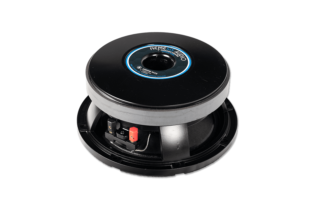 Nemesis Audio - FIERCE-8MR 8″ midrange speaker with 500W RMS / 1000W peak. Designed for aggressive, high-output builds.