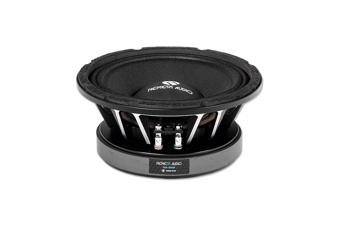 Nemesis Audio - NA-8MB 8″ midbass driver with 350W RMS handling. Strong low-mid punch with extended frequency response.