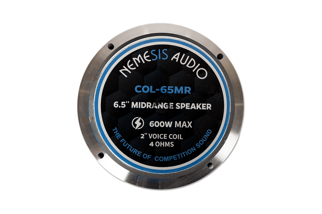Nemesis Audio - COL-65MR 6.5″ midrange, 300W RMS / 600W peak. Compact size, 97dB sensitivity, delivers crisp mid frequencies.