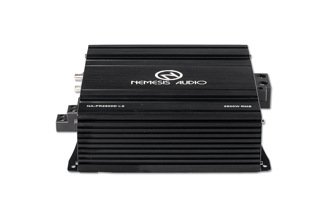 Nemesis Audio - NA-FR2500D v.2 1 channel full-range compact Class D amp, 2500W RMS @1-Ohm. Full crossover control and advanced protection.