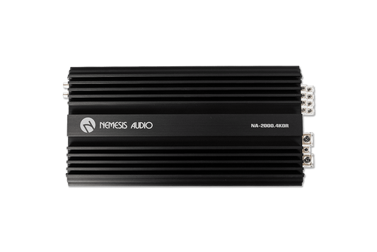 Nemesis Audio -  NA-2000.4KOR Korean made 4-channel amplifier. 500W x4 @2-Ohm / 1000W x2 bridged. compact, efficient, with protection.