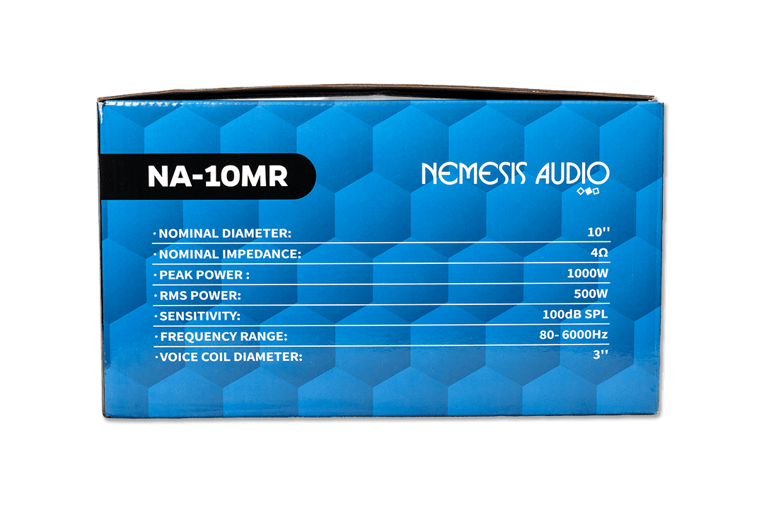 Nemesis Audio - NA-10MR 10″ midrange speaker engineered for clean mids and efficient projection in car audio systems. NA-10MR quantity