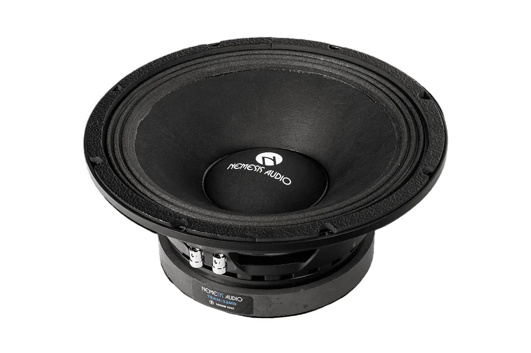 Nemesis Audio -  TEAM-12MR - 12″ midrange speaker, 800W, 4-Ohm, 99dB sensitivity, 3.5″ voice coil, competition-ready. Built for extreme loudness and reliability.