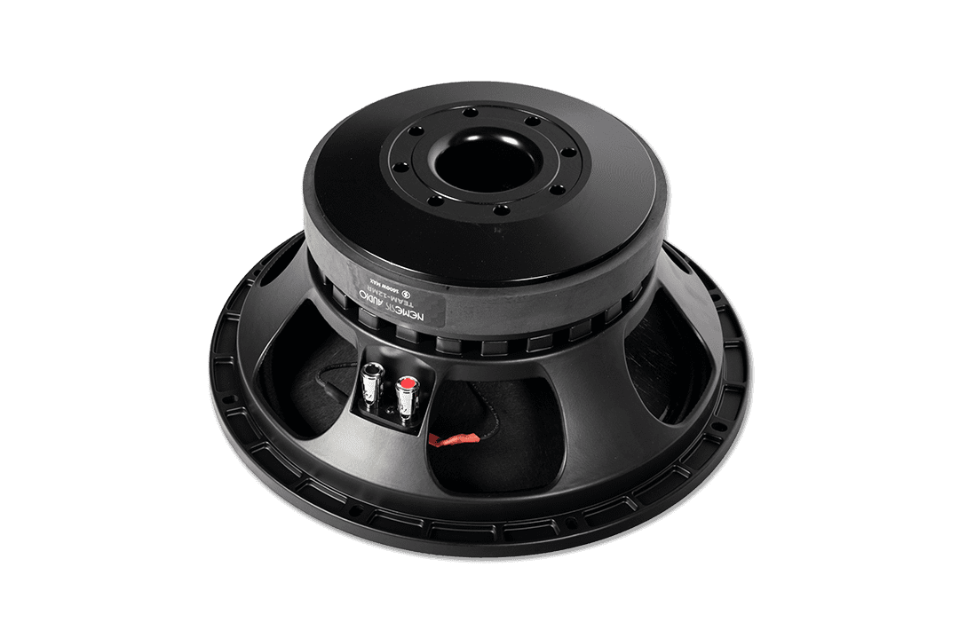 Nemesis Audio -  TEAM-12MR - 12″ midrange speaker, 800W, 4-Ohm, 99dB sensitivity, 3.5″ voice coil, competition-ready. Built for extreme loudness and reliability.