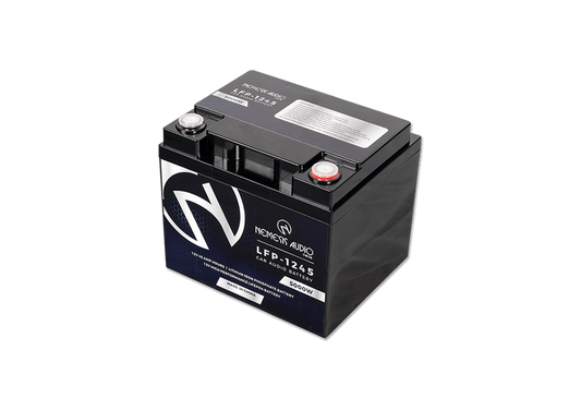 Nemesis Audio -  LFP-1245 - 12V 45Ah LiFePO4 battery, 5000W rating. Reliable, durable lithium performance for car audio.