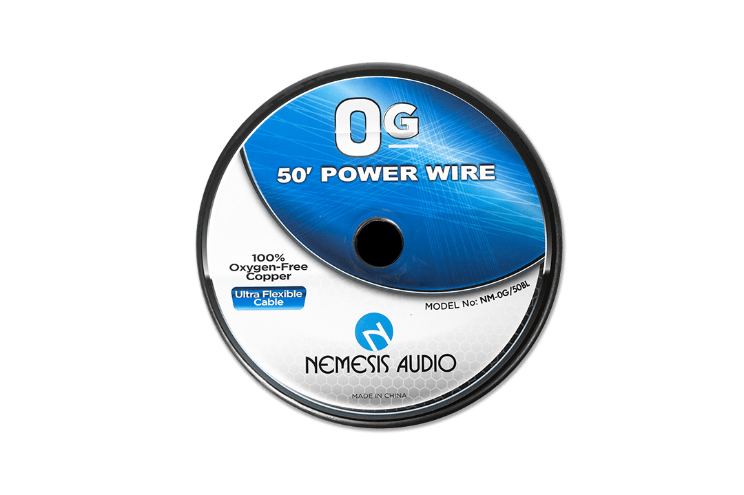 Nemesis Audio | NM-0G/50BL | 0-gauge | 50ft | Blue power wire. flexible