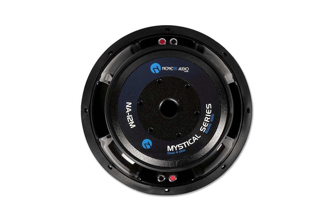 Nemesis Audio - NA-12M D4 12″ dual 4-Ohm car audio Mystical Series subwoofer. High power handling and clean projection for competition builds.