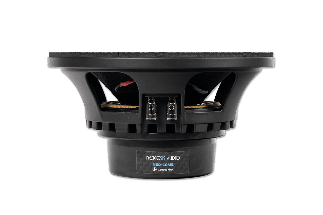 Nemesis Audio -  NEO-10MB - 10″ midbass speaker, 750W RMS. neodymium motor. Lightweight, high-efficiency design with extended range.