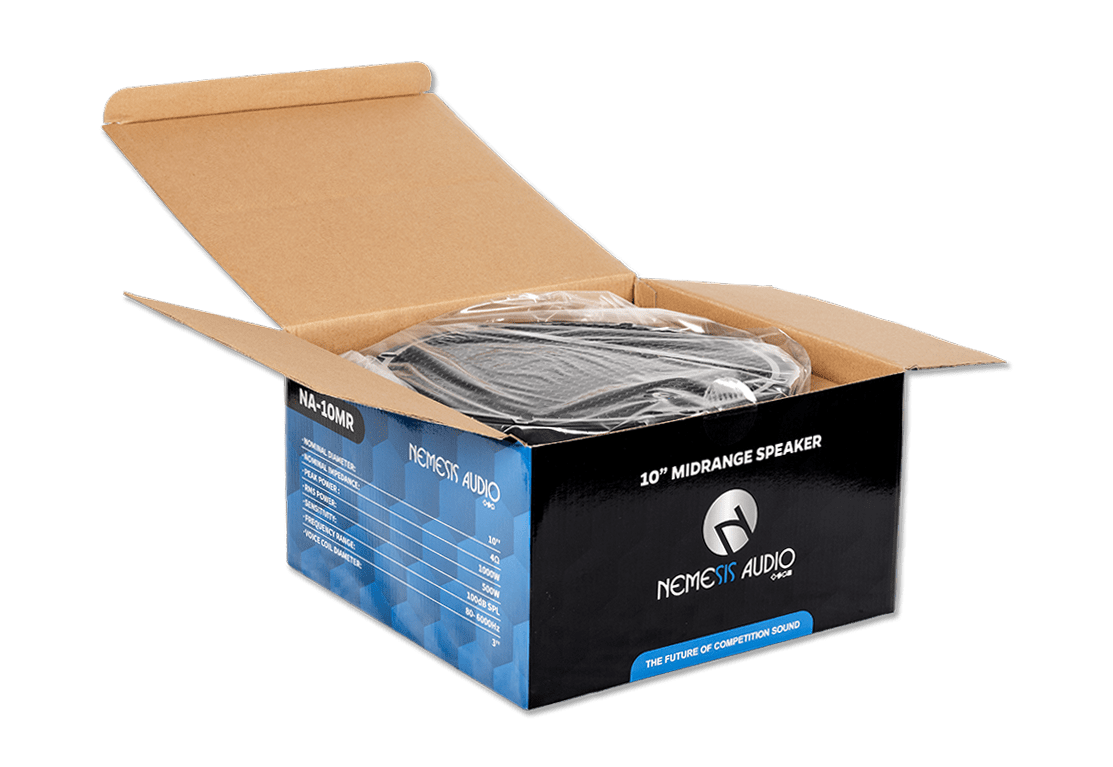 Nemesis Audio - NA-10MR 10″ midrange speaker engineered for clean mids and efficient projection in car audio systems. NA-10MR quantity