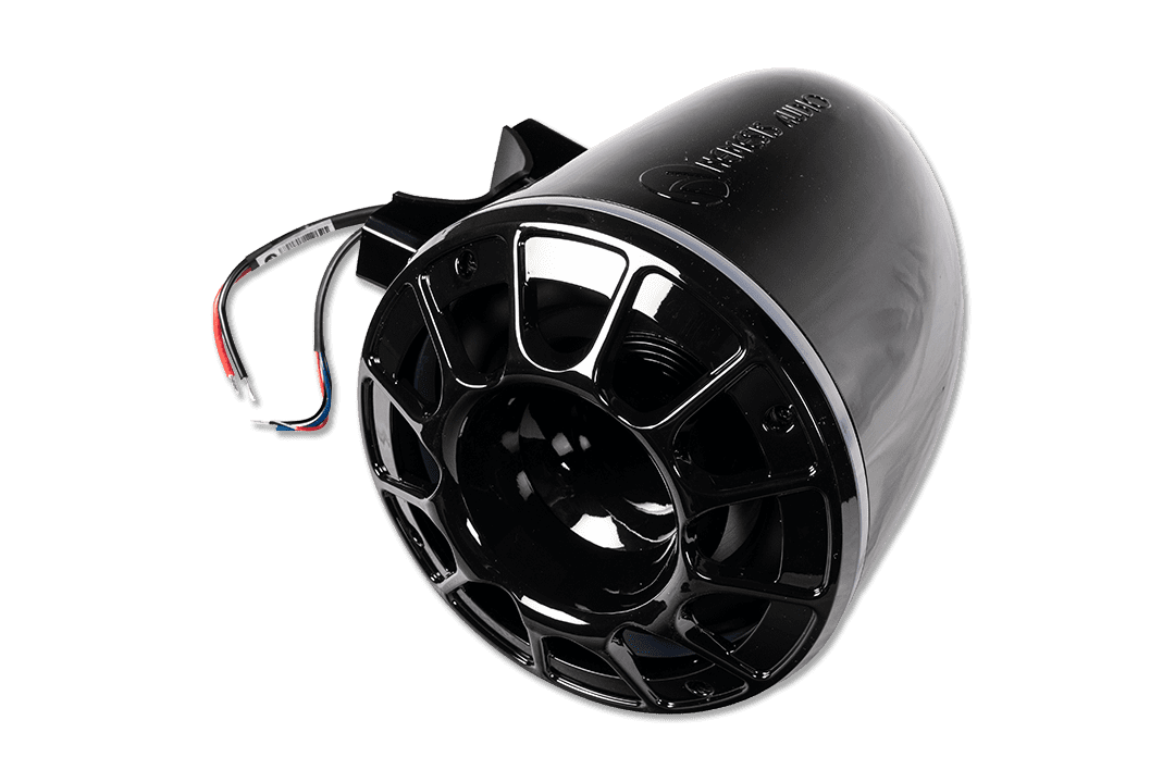 Nemesis Audio -  WAKE-6.5 -  6.5″ marine (boat) tower speakers, 300W RMS / 600W peak, horn-loaded compression driver, RGB lighting, IP65 rating.