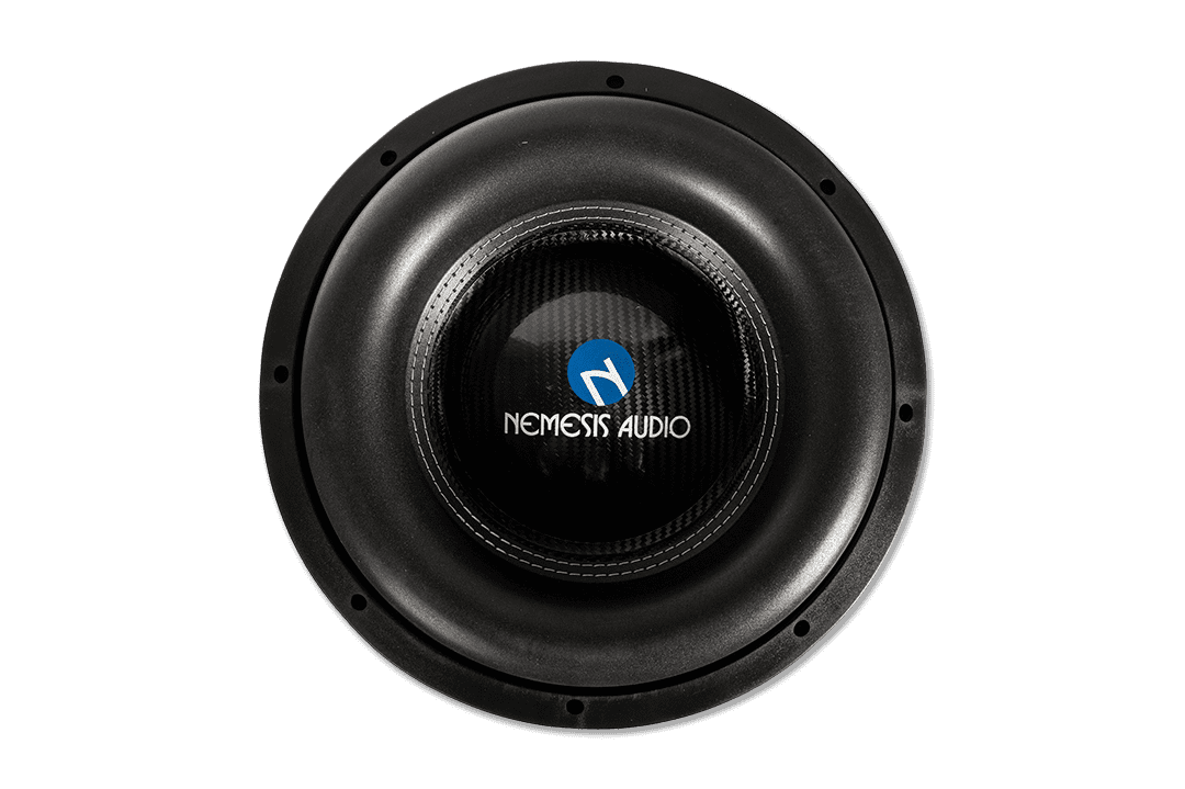Nemesis Audio -  TEAM-12 V.2 - 12″ High Performance Subwoofer, 4500W RMS. Carbon fiber cone, 4.5″ voice coil, and massive 654 oz magnet.
