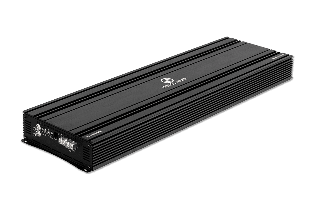 Nemesis Audio -  NA-FR20000D - 1-channel Class D amp, 20,000W RMS @1-Ohm. Smart cooling, full protection, and bass boost.