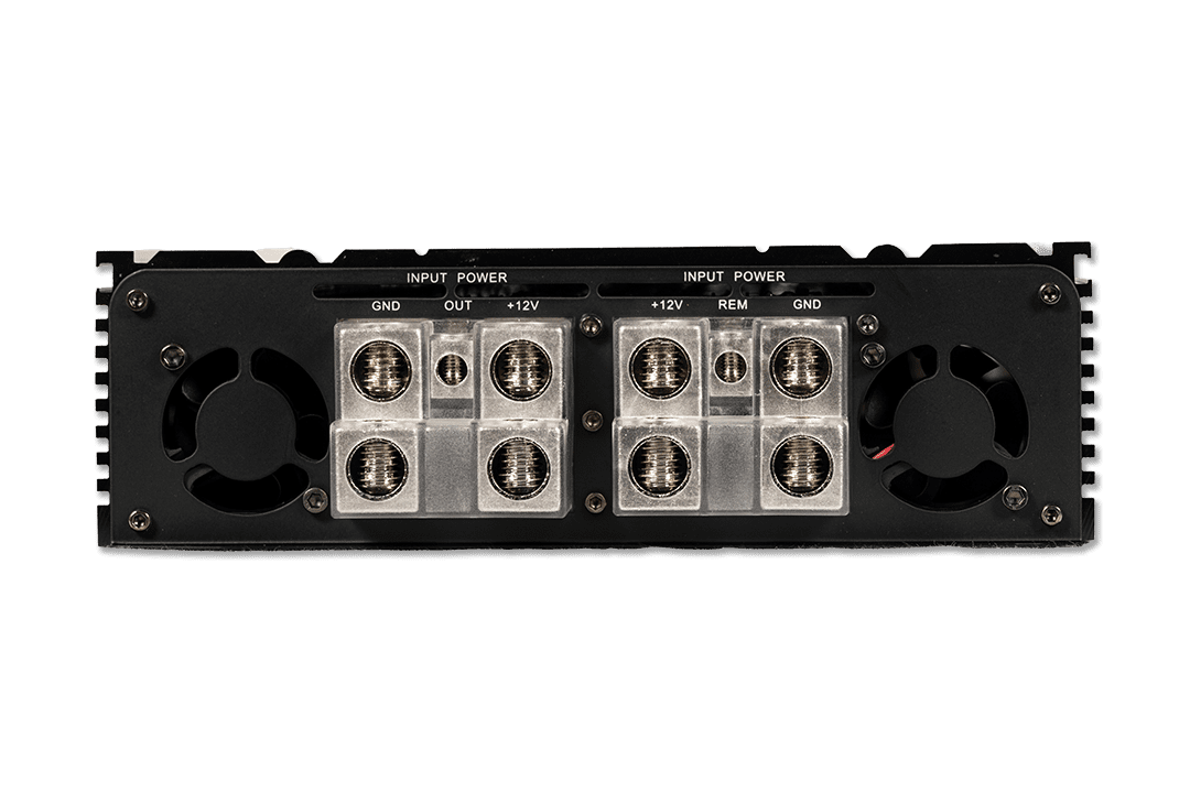 Nemesis Audio -  NA-FR20000D - 1-channel Class D amp, 20,000W RMS @1-Ohm. Smart cooling, full protection, and bass boost.