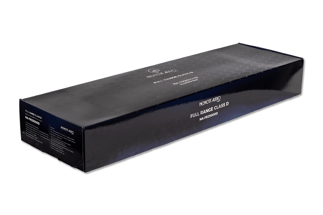 NA-FR25000D  |  1-channel full-range Class D amp with 25,000W RMS @1-Ohm. Built for extreme car audio performance.