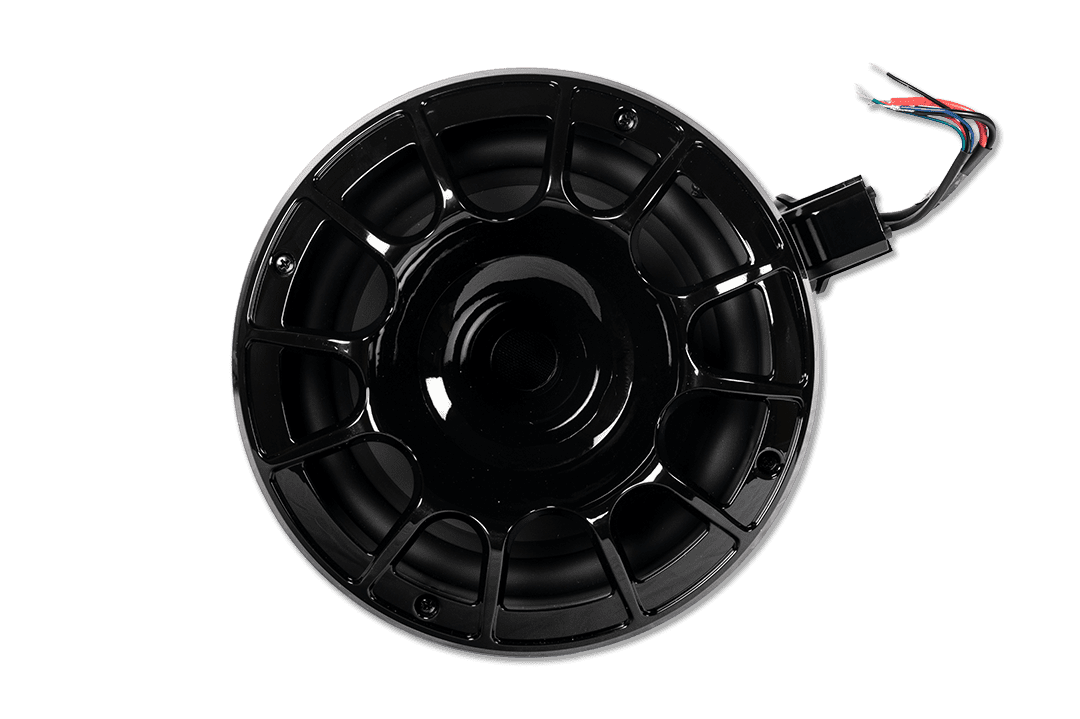 Nemesis Audio - WAKE-8 - 8″ marine (boat) tower speakers, 500W RMS / 1000W peak. RGB lighting and horn-loaded driver.